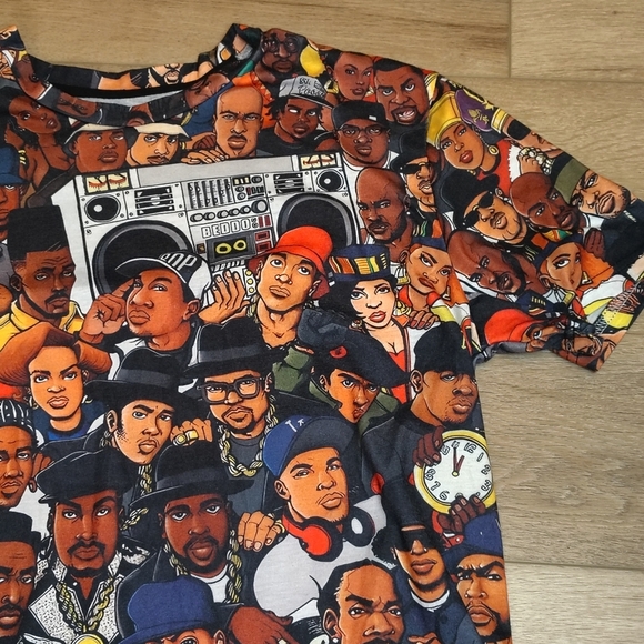 '90s Rappers Hip Hop Legends T-shirt Men's Medium Tupac Biggie Snoop Dogg - Picture 4 of 11